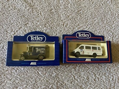 2 X Lledo Days Gone Tetley Model vehicles - Ford Transit Bus And Ford T VanBoxed - Image 1 of 4