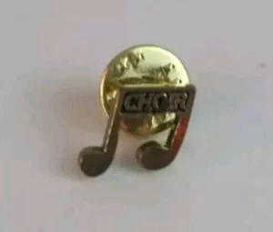 Spilla cappello bavero piccolo coro nota musicale tono oro - Foto 1 di 2