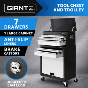 Giantz Tool Box Chest Cabinet Trolley Toolbox Garage Storage 7 Drawers Grey