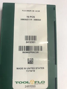 10pcs) ToolFlo FLG-3062R-CB AC3R Top Notch Coated Carbide Grooving Inserts - Picture 1 of 3