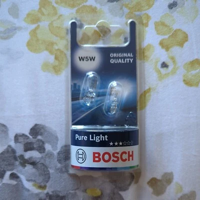 BOSCH 1987301026 Bulb, door footwell light W5W Pure Light . Pack Of 2 - Image 1 of 2
