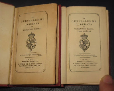 1822 Torquato Tasso  La Gerusalemme Liberata  Londra, G. Pickering. Fogli chiusi - Immagine 1 di 4