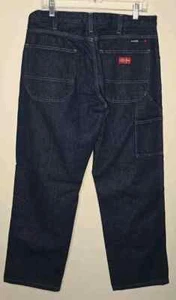 Dickies FR Jeans Mens 34x30 Blue Flame Resistant Relaxed Dark Wash Workwear - Picture 1 of 15