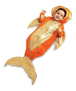 NUEVO Disfraz de pez dorado metálico infantil Wishcraft persiguiendo luciérnagas talla 0-6 meses - Imagen 1 de 4