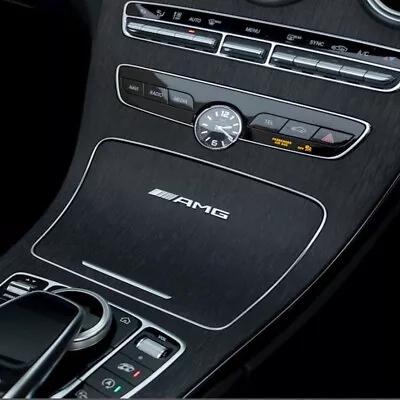 Mercedes AMG Aufkleber Emblem Logo Für Mittelkonsole Armaturenbrett Chrom - Bild 1 von 2
