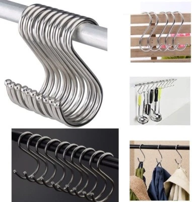Quality Stainless Steel S Hooks Kitchen Meat Pan Utensil Clothes Hanger Hanging - Image 1 of 2
