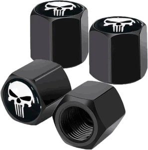 4 Pack Skull Car Wheel Tire Valve Stem Caps Airtight Dust Proof Covers Universal - Picture 1 of 6