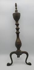 Vintage Brass Footed Fireplace Andiron One Piece