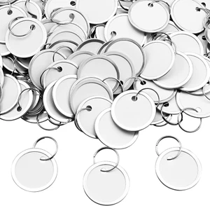 Koorito 60 PCS Metal Rim Key Tags 1.22 Inches round Paper Tags with Split Rings - Picture 1 of 12