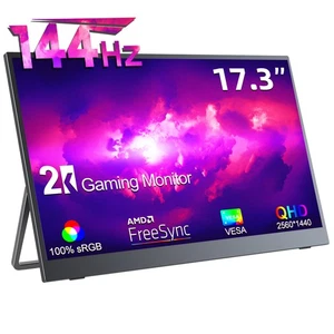 17,3 Zoll 144Hz Gaming Bildschirm 2560x1440 2K Tragbarer Monitor for PS4/5 Xbox - Afbeelding 1 van 10