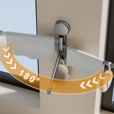 Rotatable Suction Cup Rotating Towel Rack Kitchen Storage Rack  Bathroom - Image 1 of 4