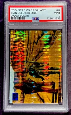 2024 Topps Star Wars Galaxy 87 HAN SOLO'S RESCUE AQUA SONAR REFRACTOR /199 PSA 9 - Image 1 of 2