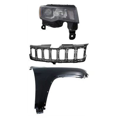 Headlight Kit For 2017-2021 Jeep Grand Cherokee RH Assembly Halogen CAPA Laredo - Image 1 of 4
