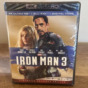 Marvel IRON MAN 3 4K UHD + Blu-ray Disney Robert Downey BRAND NEW Sealed - Picture 1 of 11