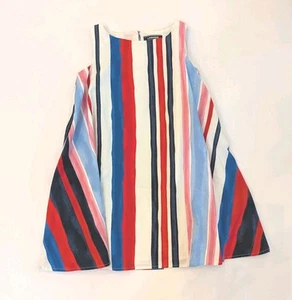 Lands' End Girls Trapeze Dress Size 7 Sleeveless Cotton NEW Patriotic Summer - Picture 1 of 8
