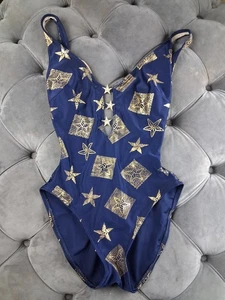 La Blanca Badeanzug Damen 6 Vintage Muscheln Blau & Gold - Bild 1 von 6
