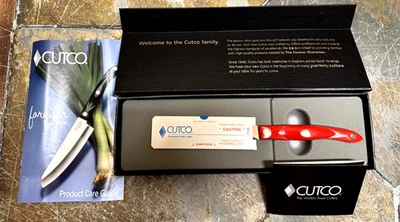 Red Handle CUTCO 1768 Spatula Spreader Knife 5" Blade Engraved W/ Company Info