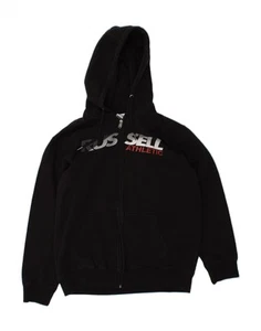 RUSSELL ATHLETIC Womens Graphic Zip Hoodie Sweater UK 16 Large Black BT98 - Picture 1 of 3
