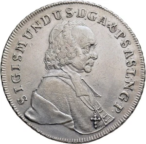 FITZ RDR Salzburg Sigismund III. Schrattenbach 1753-1771 Konv Taler 1759 °TCH399 - Bild 1 von 2