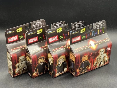 Marvel Minimates Iron Man Película 2008 Completa Tony Stark Pepper Pots Jim Rhodes Foto 1 de 4