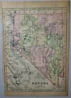 NEVADA MAP c. 1893 7.5' x 10.75' From Vintage Atlas 