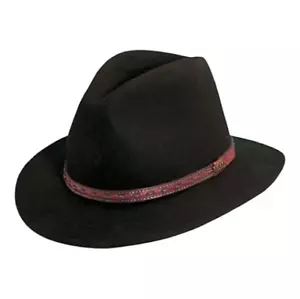 Scala XL Wool Felt Safari Hat Packable Crushable 2.5” Water Repellant Leather - Picture 1 of 6