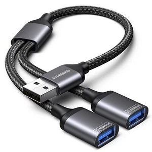 USB Splitter 2 Port USB Male to Dual USB Female Adapter Charging Extension Cable - Picture 1 of 7