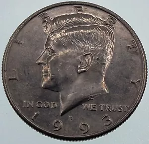 1993 D Kennedy Half Dollar 50C - Circulated - Clad (SKU 166) - Picture 1 of 4