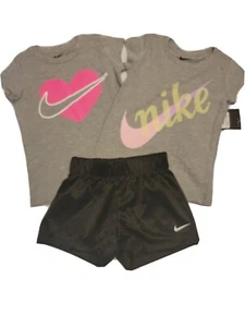 NWT Girls 4T Nike Lot of 3 - 1 Pair of Shorts, 2 T-shirts - Picture 1 of 7