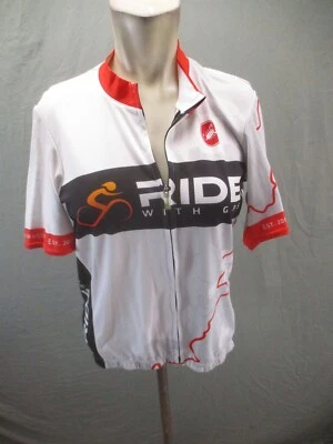 Castelli Size L Women White Full Zip Back Pocket Short Sleeve Cycling Jersey 998 - Image 1 of 4