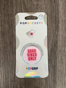 PopSockets PopGrip Swappable Top for Phones & Tablet Good Vibes Only W/ Gift Bag - Picture 1 of 2