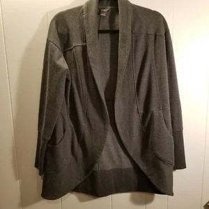 Felpa cardigan maglione Eddie Bauer's donna S grigio oversize collo alto - Foto 1 di 5