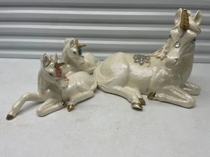 Menge 3 Vintage massive Fantasy weiß perlmutt Schmuck Einhorn Figuren/Skulptur - Bild 1 von 23