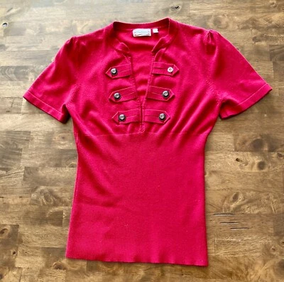 Soulmates Red Blouse Womens Large Drummer Boy Buttons - Изображение 1 из 4