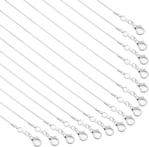 PAXCOO 30 Pack Necklace Chain Silver Plated Necklace Snake Chains Bulk  - Picture 1 of 12