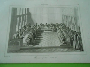 Gravure 1840 - Turquie Turkey Kalem ou bureau public - Foto 1 di 1