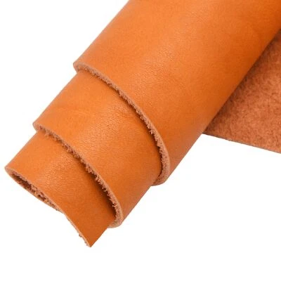 Cuero de vaca artesanías de cuero marrón negro con textura natural en 5/6 OZ Foto 1 de 4