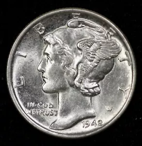 1942 Mercury 10c Dime GEM UNC Split Bands - Bild 1 von 3