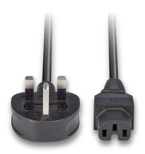 C15 Wasserkocher Netzteil Adapter Kabel Netzkabel Leitung UK Stecker mit Kerbe 2 m lang - Bild 1 von 3
