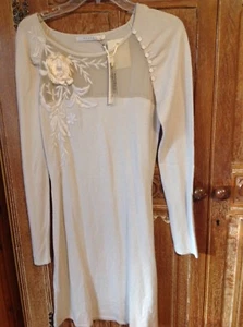 Nougat Cream Champagne Neutral Lambswool Cashmere Occasion Dress EU 2 BNWT £215 - Picture 1 of 9