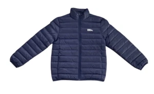 Eddie Bauer Puffer Lightweight Navy Blue Full Zip Youth Jacket Small 6/7 NWT - Picture 1 of 3