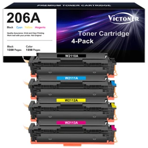 [No Chip] W2110A 206A Toner Cartridge for HP LaserJet Pro M283fdw M283cdw M282 - Picture 1 of 10