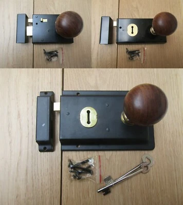 Rim Lock Door Knob Handle Sets Bathroom Bedroom Snib latch Old retro victorian  - Image 1 of 2