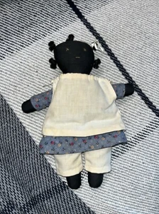 Vintage African American Hand-Made Folk Art 10” Rag Doll - Picture 1 of 10