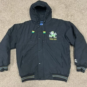 Vintage Starter SPELL OUT Hooded Jacket Notre Dame Fighting Irish Size S - Picture 1 of 6