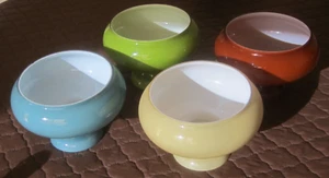 RETRO CASED GLASS LAMP/LIGHT SHADE FITTING-CHOOSE *1 ONLY-BLUE-GREEN-BROWN-CREAM - Picture 1 of 7