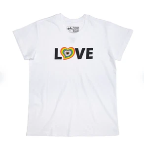 NEW!! The Phluid Project Kid's LOVE White Crewneck T-Shirts Variety in Size #408 - Picture 1 of 1