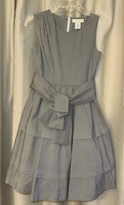 GIRLS Size 10 crew cuts dress GRAY Sleeveless,tiered,lined,sash/J CREW - Picture 1 of 10