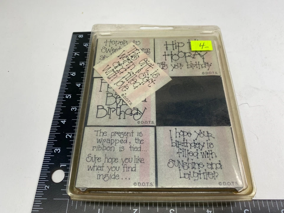 Estampillas de deseos de cumpleaños montadas en espuma de colección PUNTOS nuevas S145 conjunto dichos palabras de regalo Foto 1 de 2