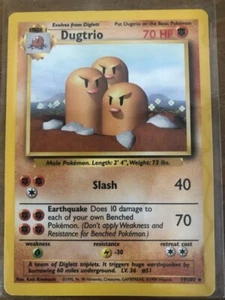 Dugtriob 19/102 Raro Juego Base No Holo Pokémon - Imagen 1 de 1